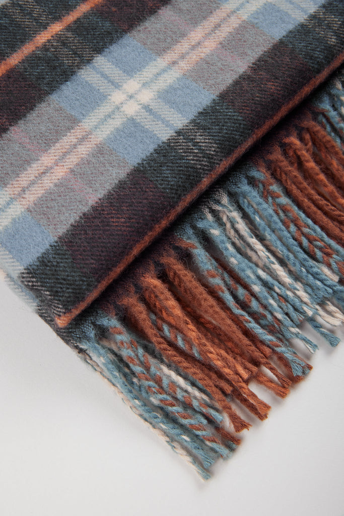 Pale blue and orange checked scarf_2