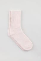 Pale pink mohair beanie and angora sock set