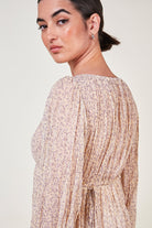 Pale yellow and lilac floral print mini dress_5