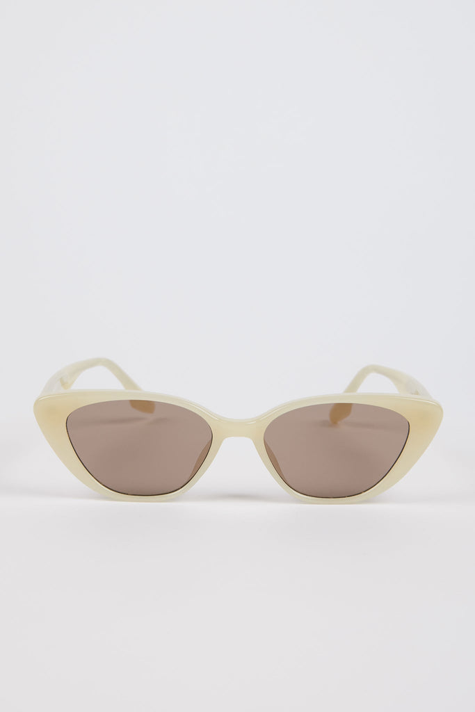 Pale yellow thick cateye sunglasses_1