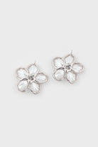 Pearl flower silver trimmed earrings_2