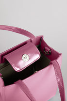 Pink PVC mini tote cross body bag_4