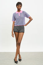 Pink and turquoise mix knit polo_4