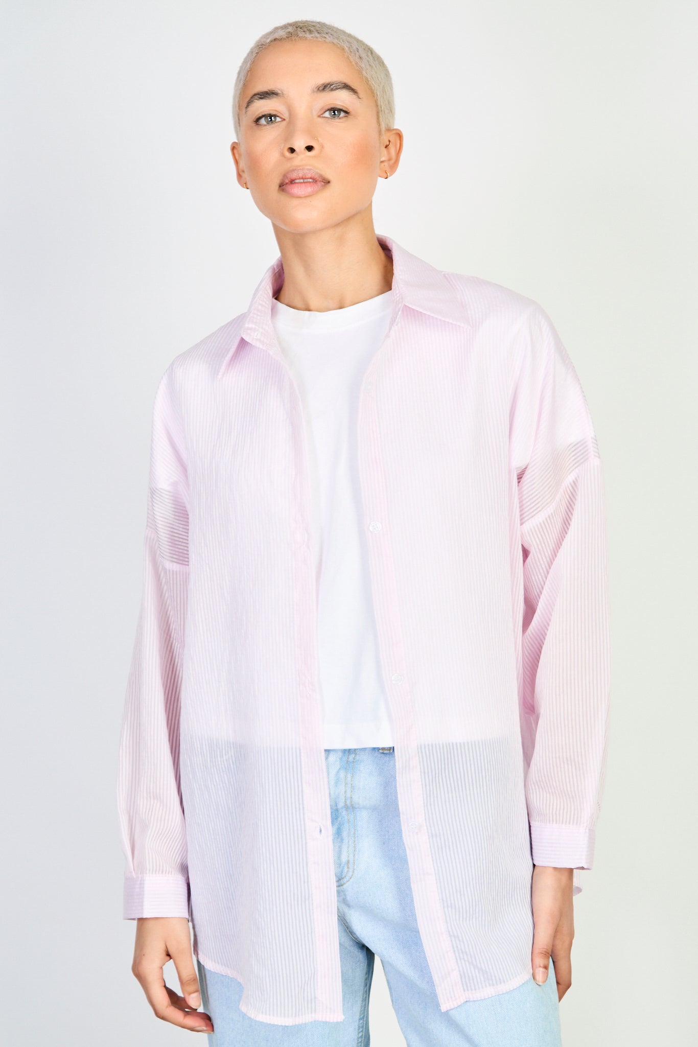 Pink and white thin striped relaxed fit shirt_1