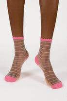Pink sheer horizontal stripe socks_2