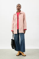 Pink vegan suede belted jacket_5