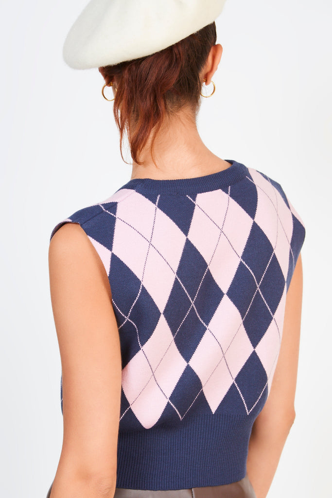 Pink and navy argyle sweater vest_2