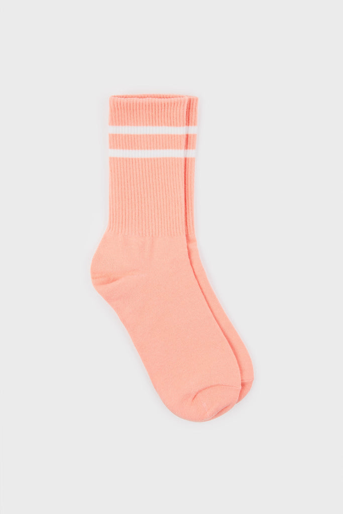 Pink double varsity stripe socks_2