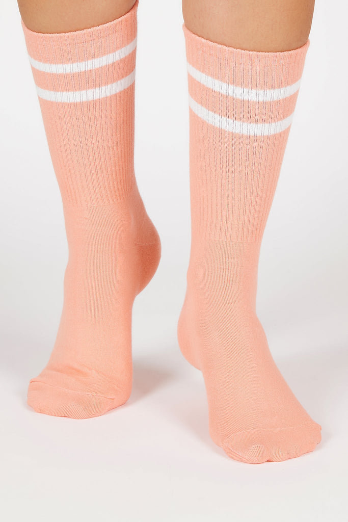 Pink double varsity stripe socks_3