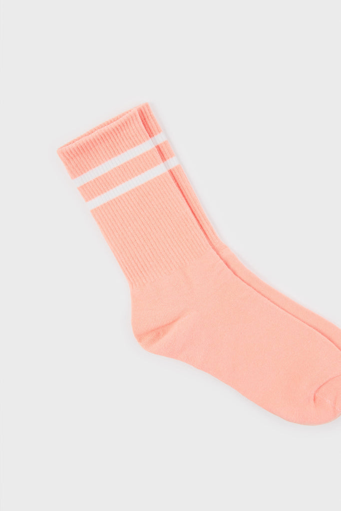 Pink double varsity stripe socks_4