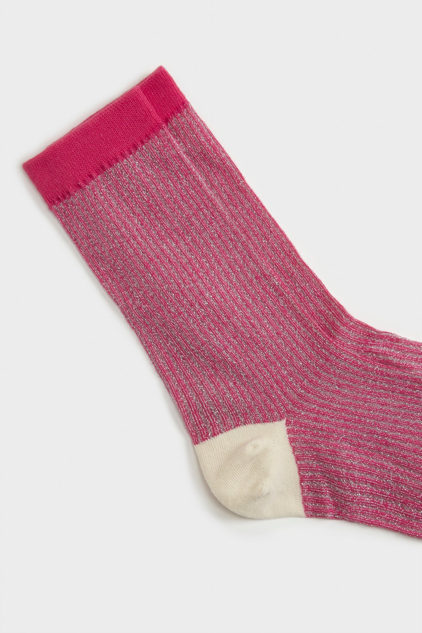 Pink glitter striped multicolour socks_2