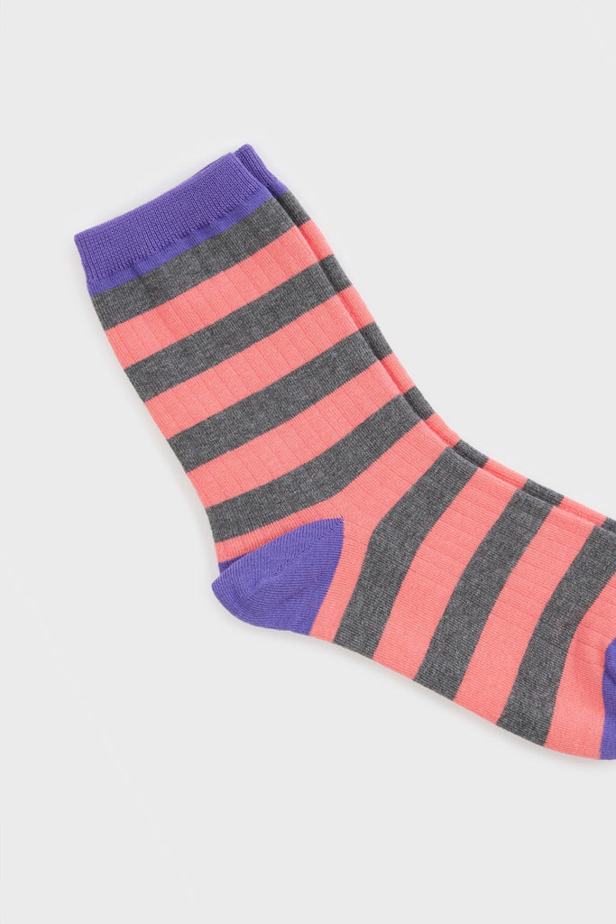 Pink grey and purple striped socks_3