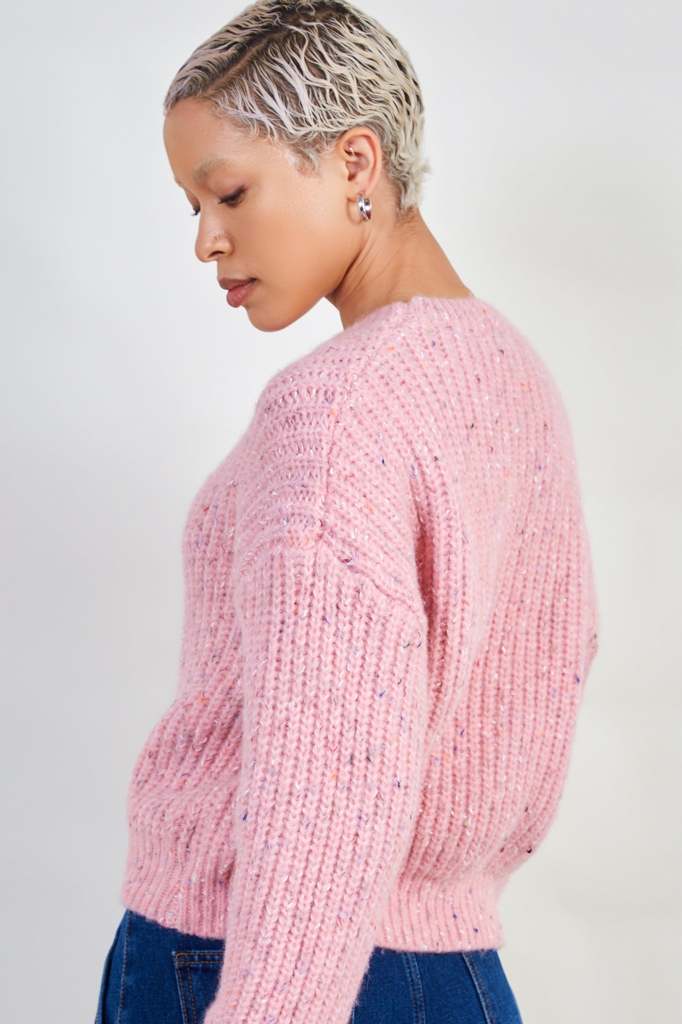 Pink rainbow fleck ribbed jumper_3
