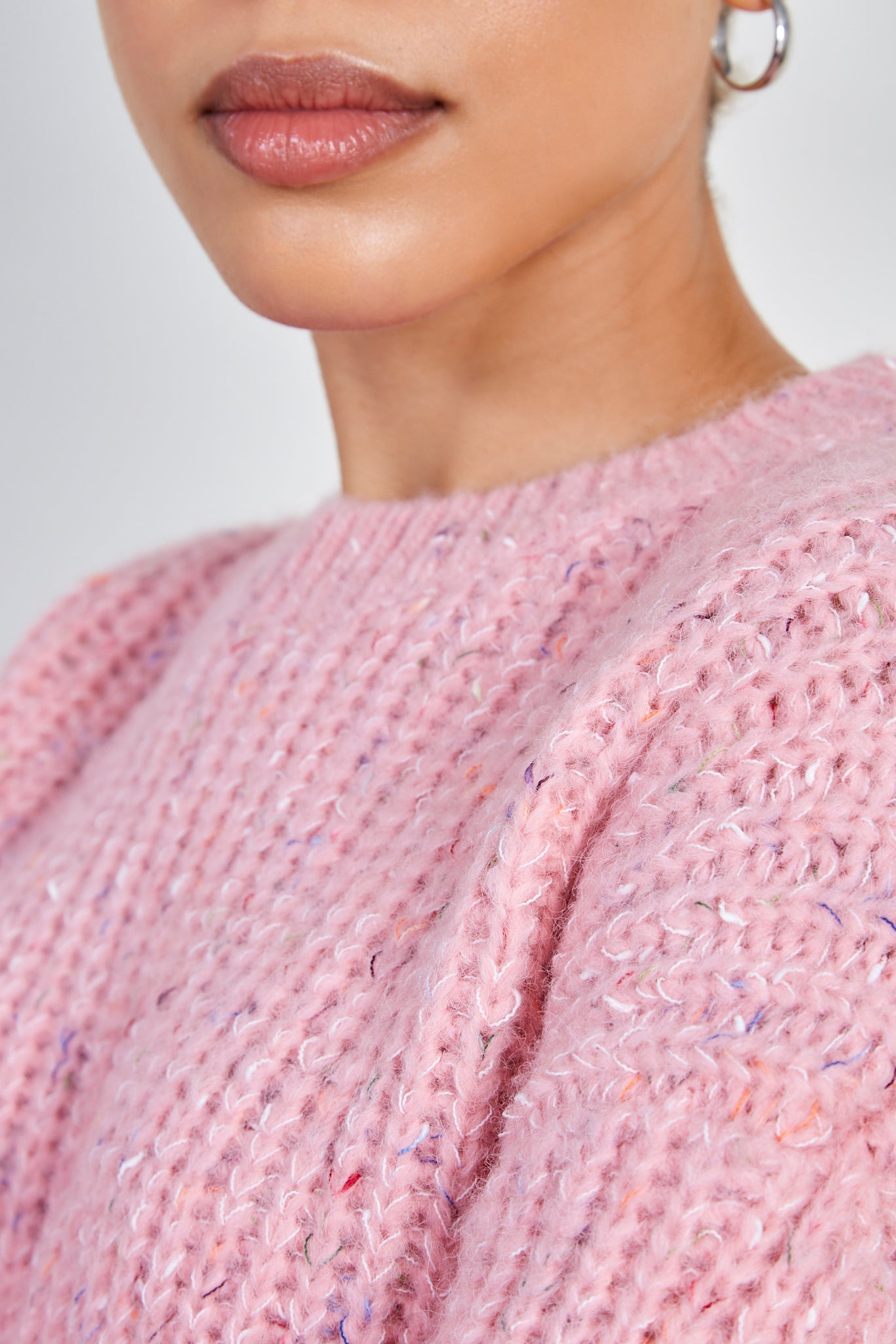 Pink rainbow fleck ribbed jumper_4