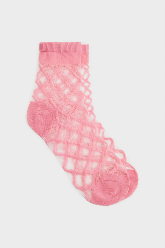 Pink sheer criss cross socks_1