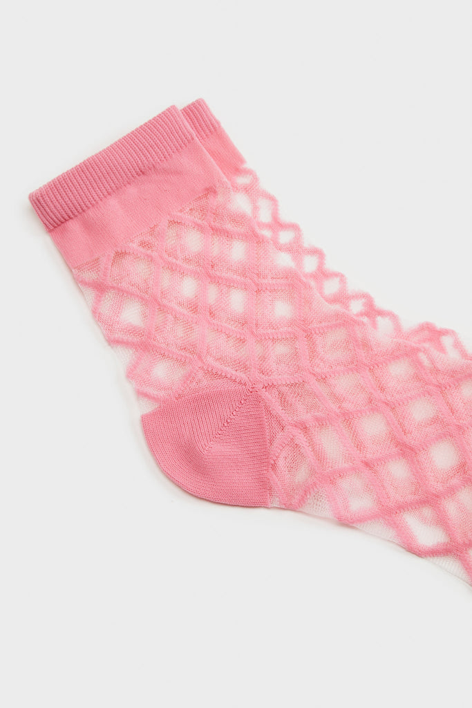 Pink sheer criss cross socks_2