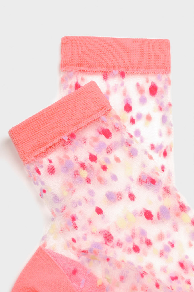 Pink sheer multicolour dot socks_4