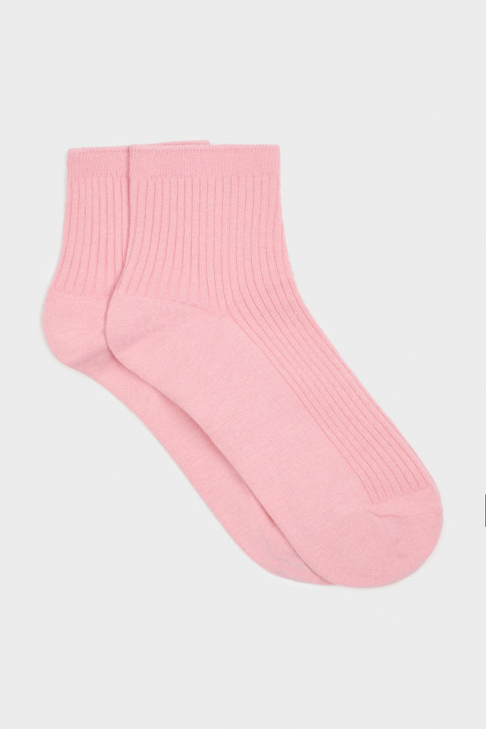 Pink short cotton blend socks_3