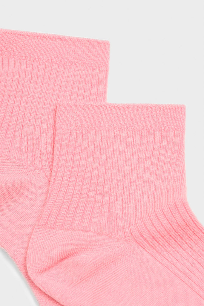 Pink short cotton blend socks_4