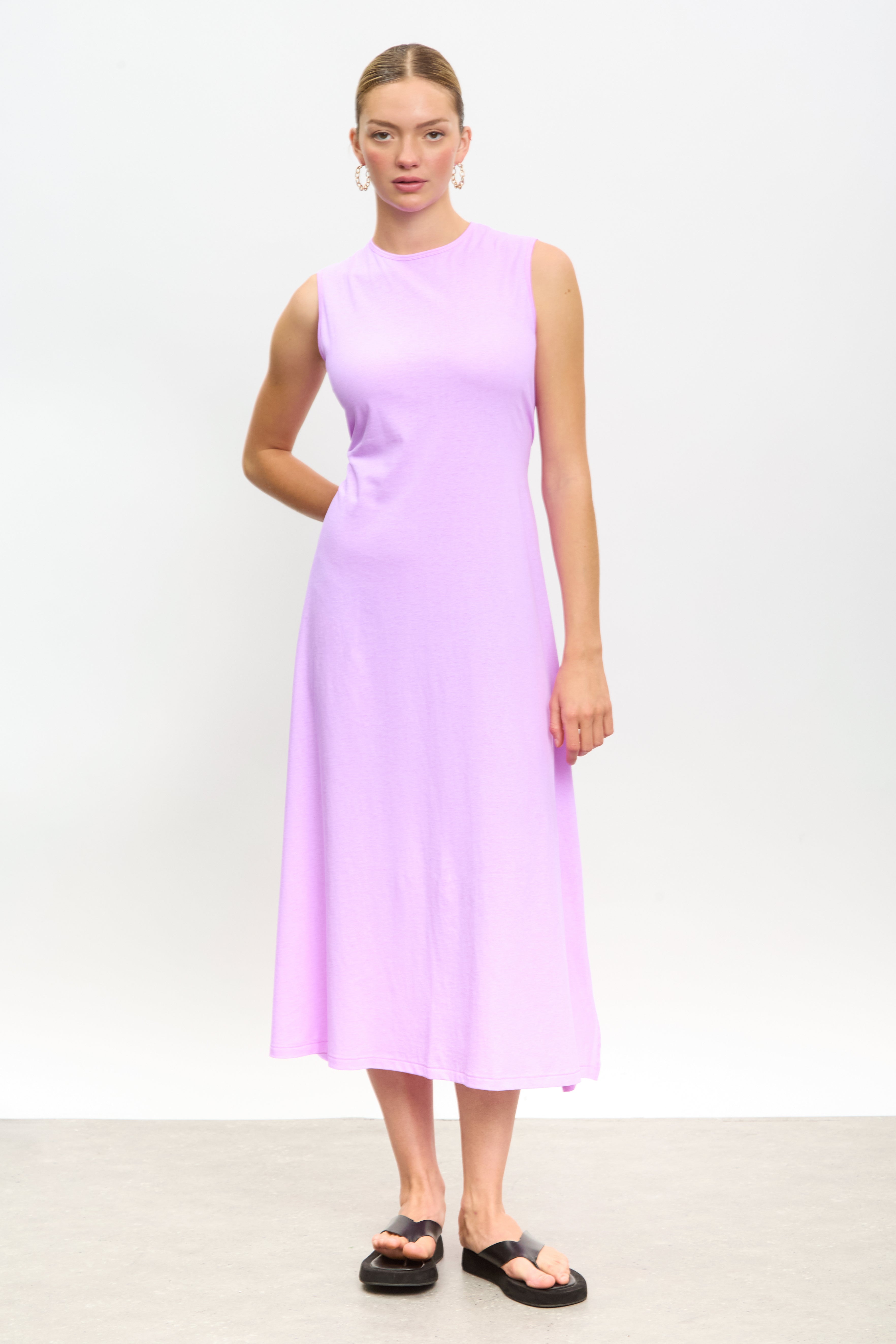 Pinky purple peek back jersey dress_2