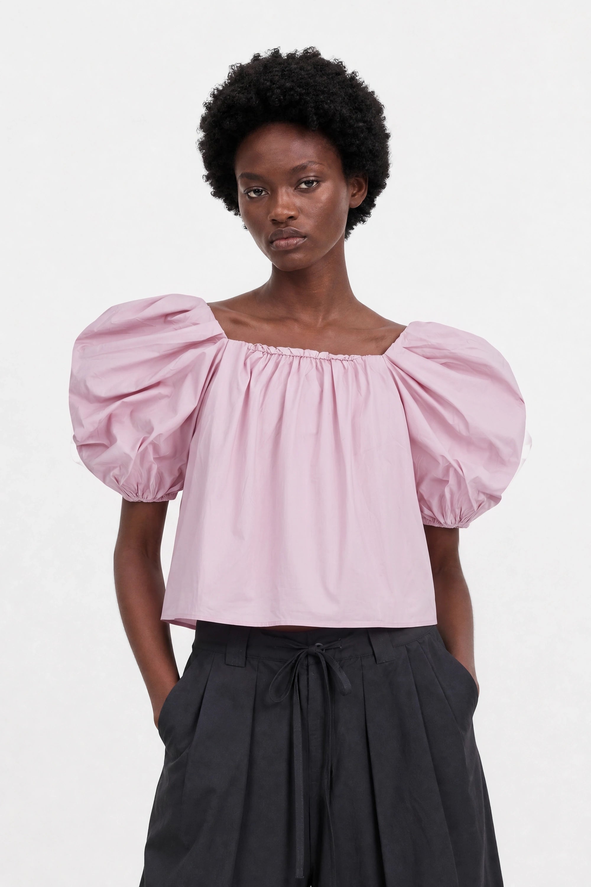 Pinky purple puff sleeve blouse_1