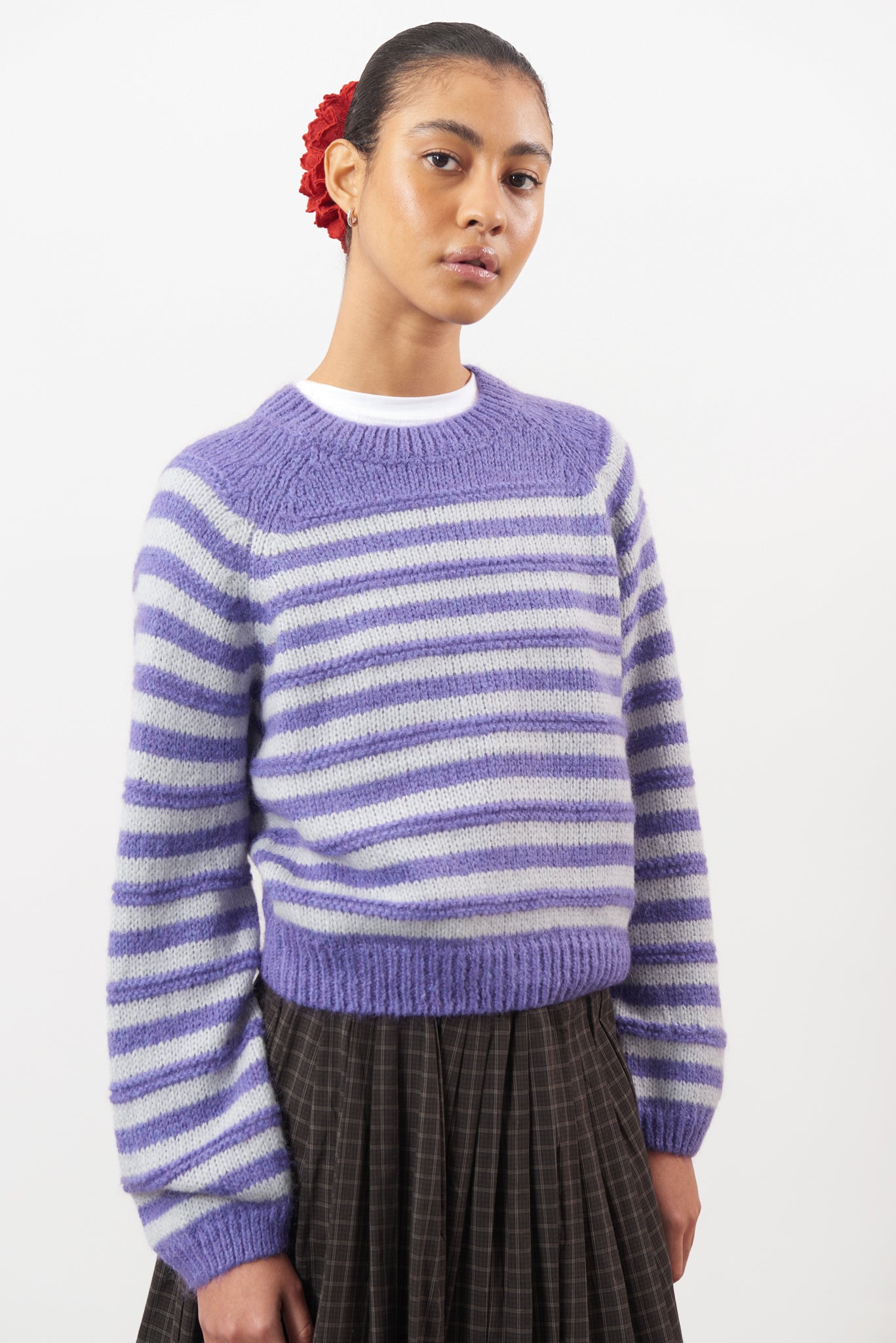 Purple and lilac striped mohair wool blend jumper_1