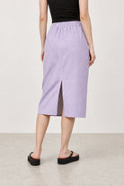 Purple gingham slit back pencil skirt_2