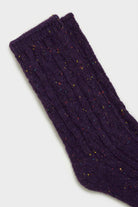 Purple rainbow fleck thick socks_2