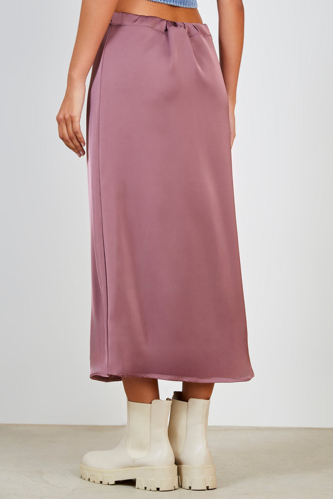 Purple silky tie waist skirt_2