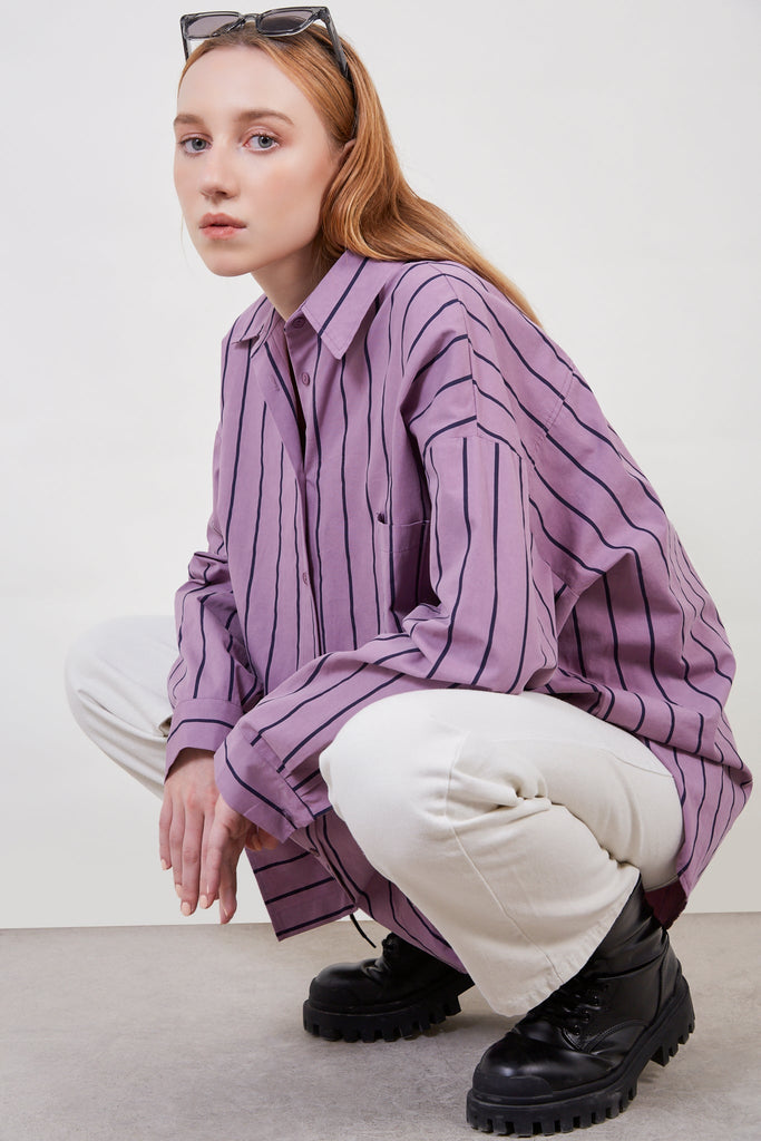 Purple striped oversized shirt_1