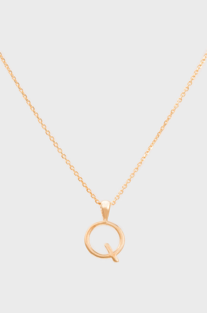 Charm necklace - Gold name initial letter 'Q'_1