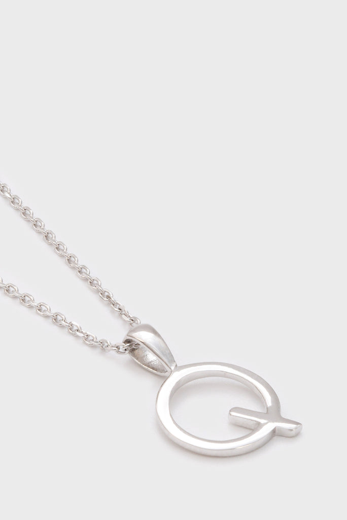 Charm necklace - Silver name initial letter 'Q'_2