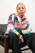 Rainbow striped wool blend pearl button cardigan_5