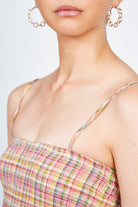 Rainbow check tiered midi dress_4