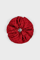 Red and black polka dot scrunchie_1
