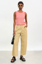 Red and white striped knit vest_3