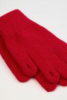 Red angora wool blend gloves_5