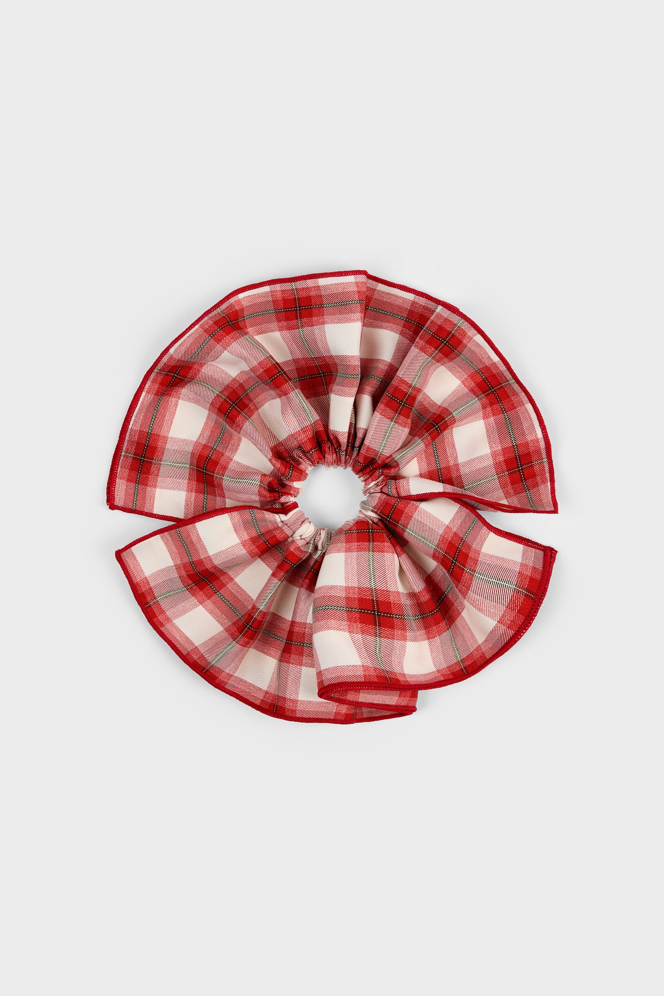 Red bold checked scrunchie_1