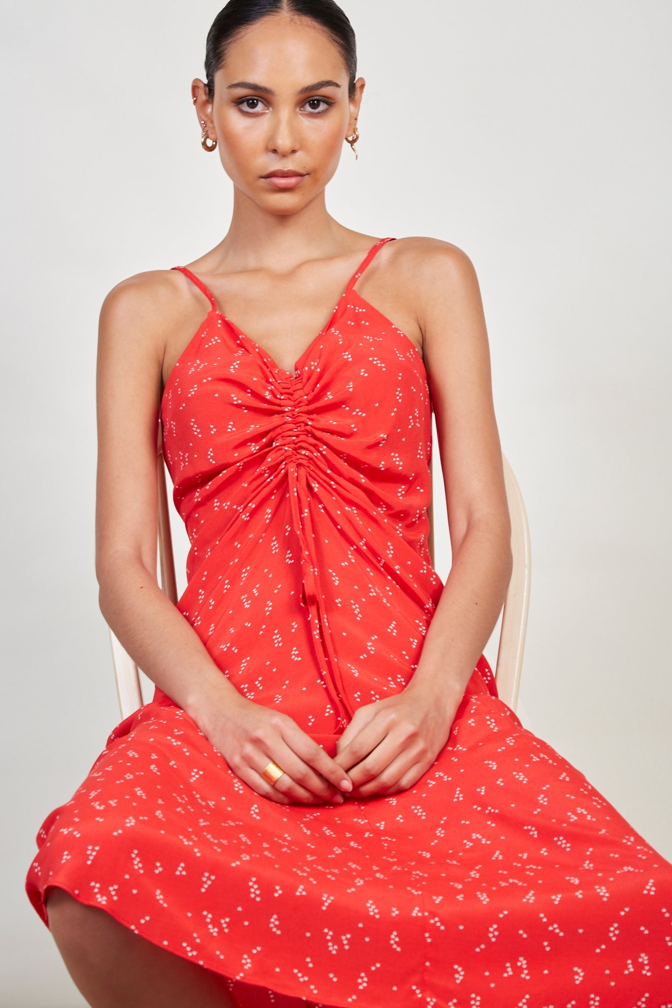 Red and white hearts pull front dress_2