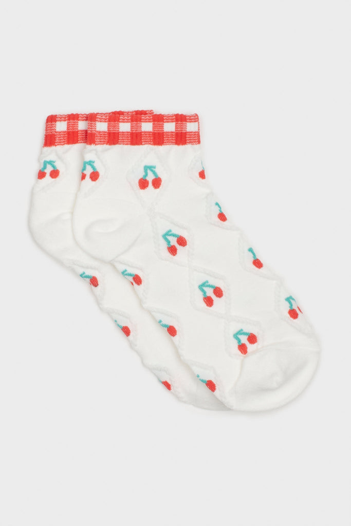 Red gingham cherry socks_3