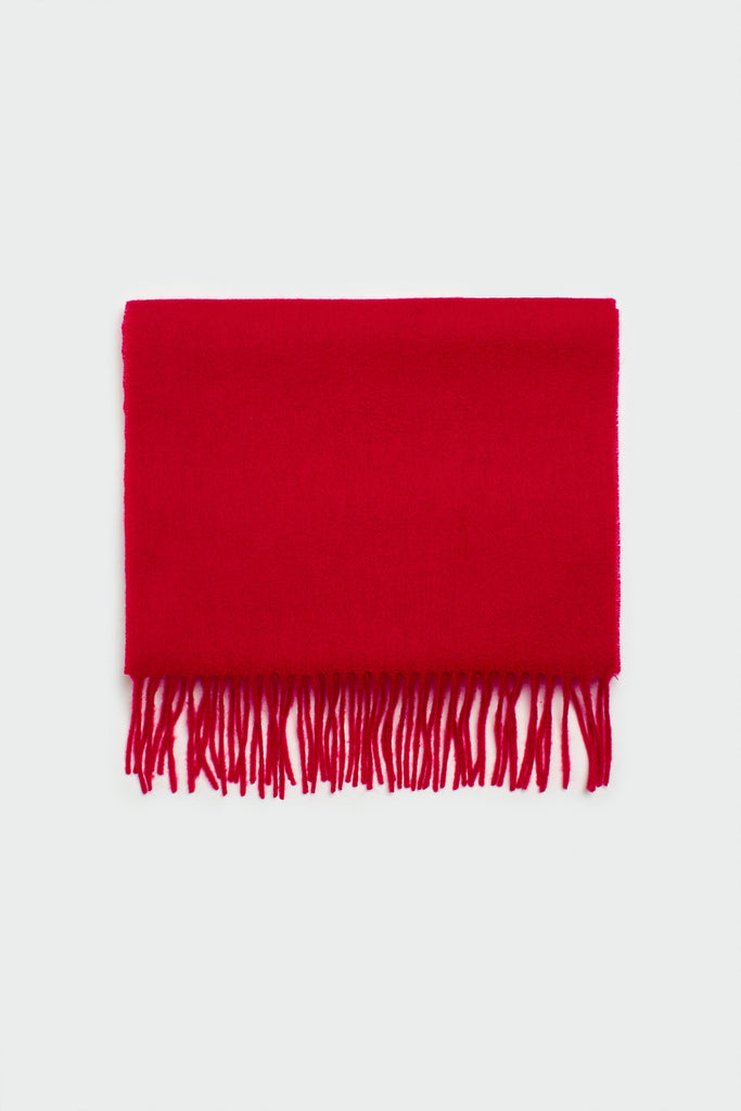 Red pure wool classic scarf_1