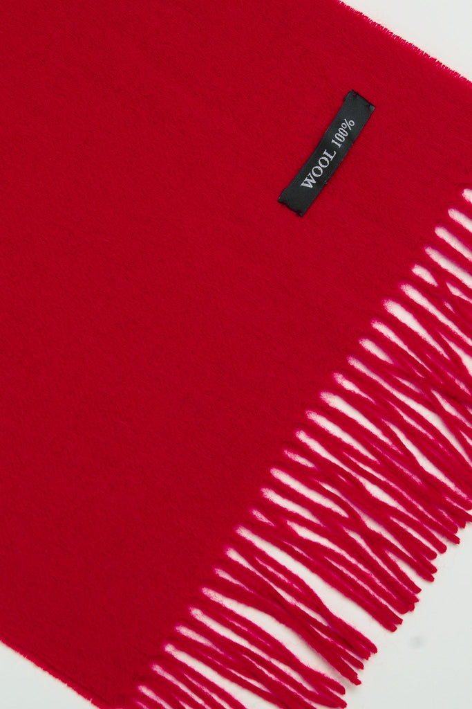 Red pure wool classic scarf_2