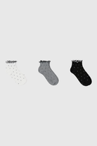 Polka dot ruffle trim socks - Set of 3