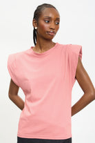 Rust orange padded shoulder tank_1