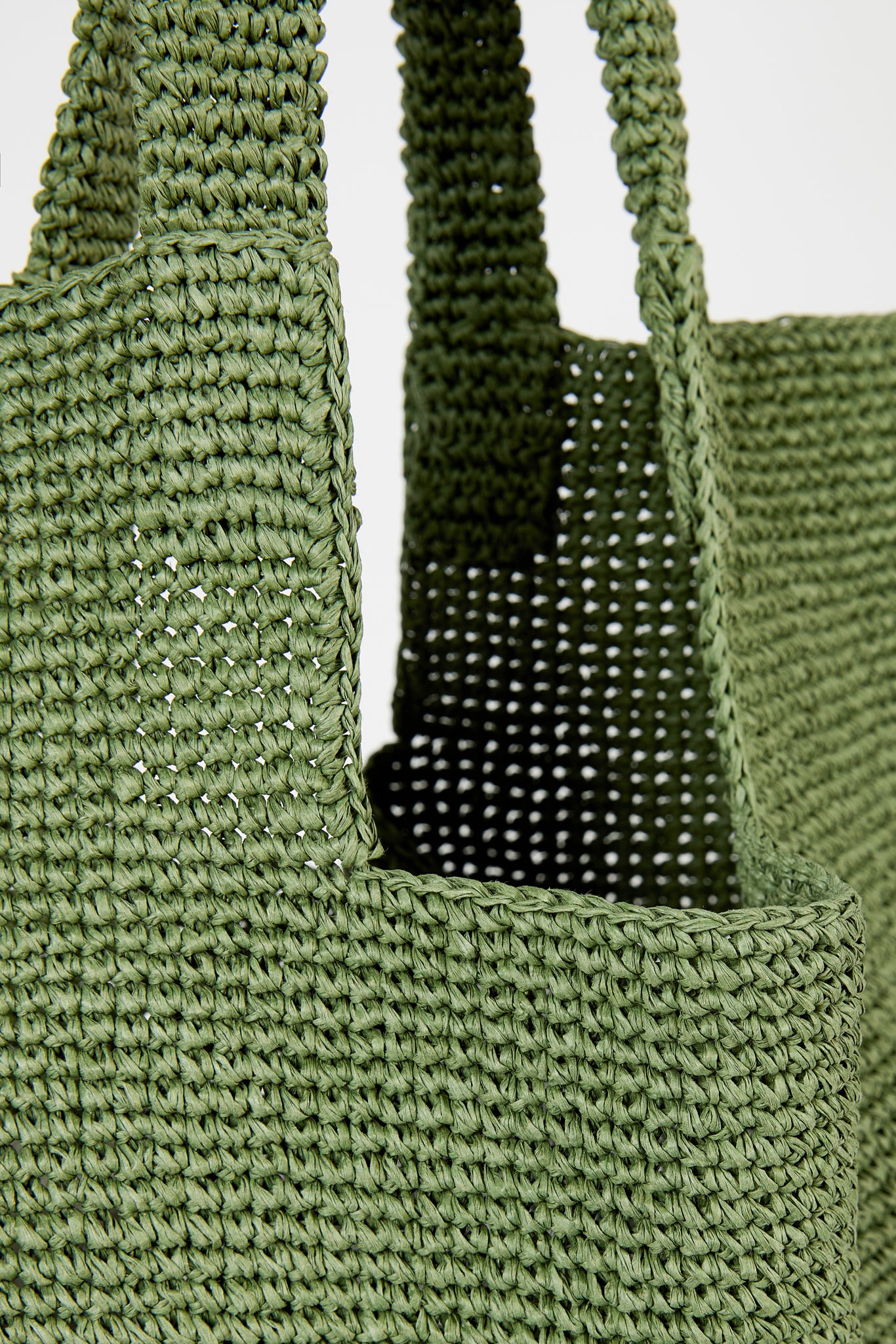 Sage green tight weave straw tote bag_4