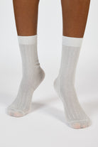 Silver glitter long ribbed socks_4
