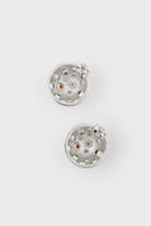 Silver multicolour diamante curved stud earrings_2