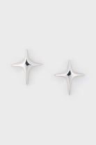 Silver thick sparkle cross stud earrings_1