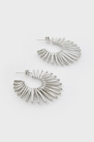 Silver thin starbust hoop earrings_3