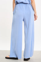 Sky blue ribbed wide leg trousers_2
